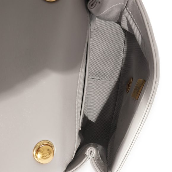 Chanel Grey Quilted Lambskin Mini Flap Bag - Picture 8 of 8